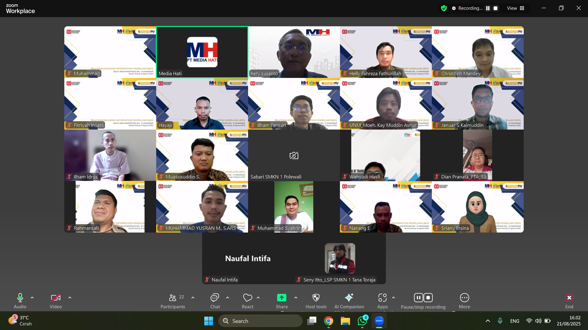Pelatihan Online Manager BIM Muda BJKW 6 Makassar